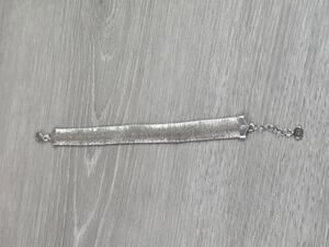 Silpada Brushed Mesh Sterling Silver 925 Adjustable Bracelet Size 7- 8
